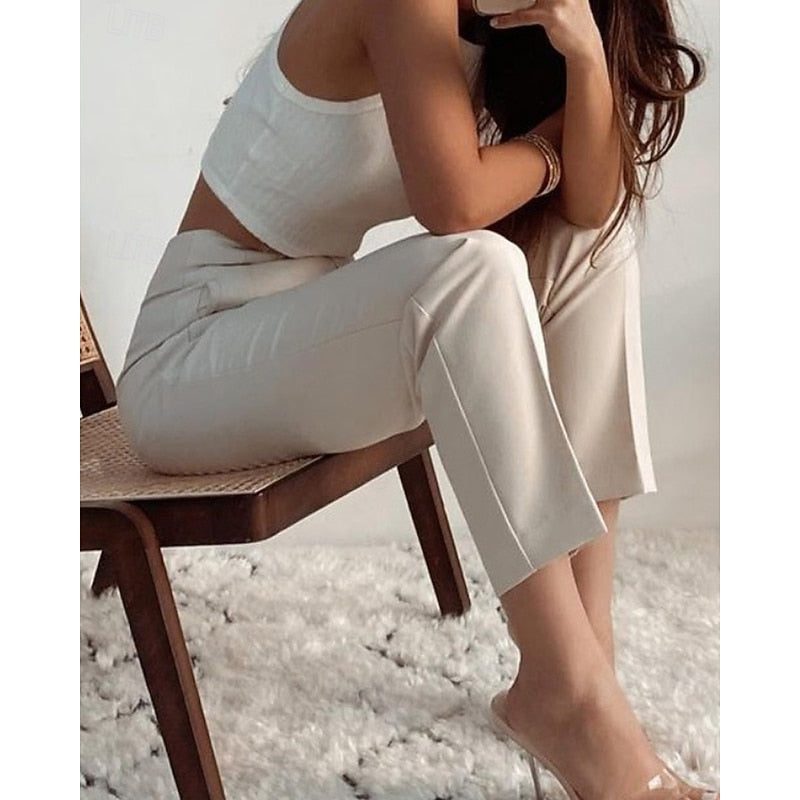 Pantalón de vestir de tiro alto y pierna recta · foto 3