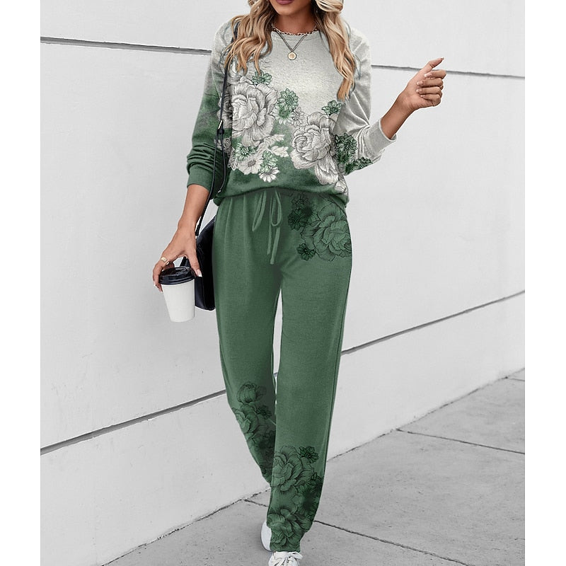 Conjunto floral de 2 piezas: blusa y pantalón · foto 2