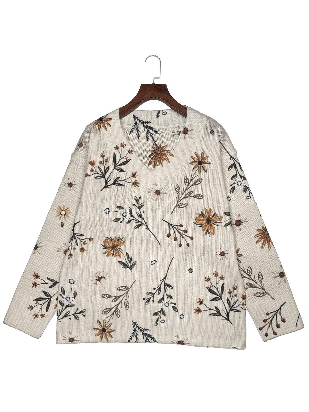 Suéter floral con cuello en V · foto 4