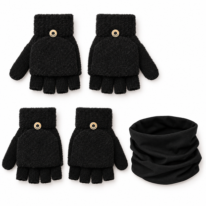 Pack de 2 pares de guantes convertibles + 1 cuello tubular de regalo — P2
