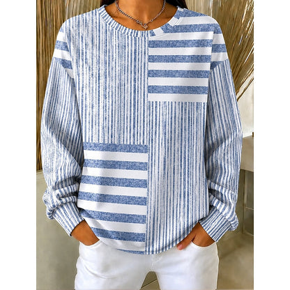 Sudadera de cuello redondo y rayas combinadas · foto 1