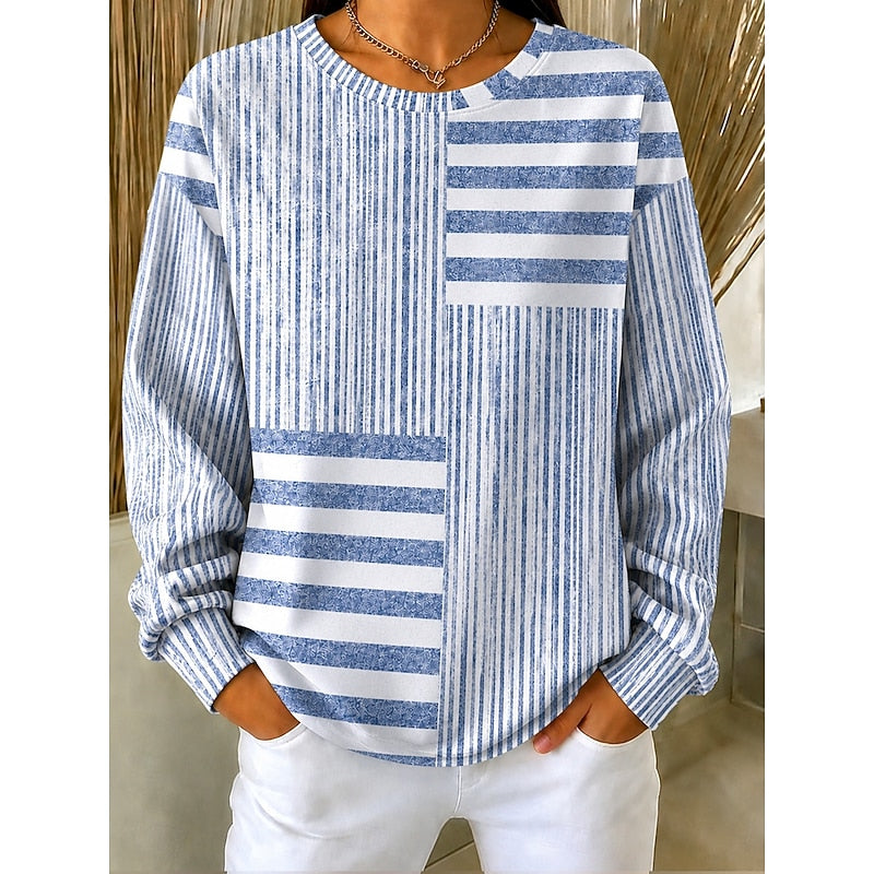 Sudadera de cuello redondo y rayas combinadas · foto 1