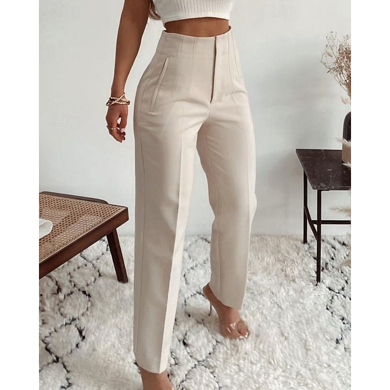 Pantalón de vestir de tiro alto y pierna recta · foto 1